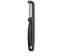 Victorinox Pelapatate Iota, Pelaverdure Universale, per Frutta e Verdura, Bordo Seghettato, Doppio Taglio, Extra Affilato, Swiss Made, Nero