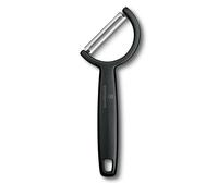 Victorinox Pelapatate Rho, Pelaverdure Universale, per Frutta e Verdura, Bordo Dritto Singolo, Extra Affilato, Swiss Made, Nero