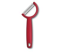 Victorinox Pelapatate Rho, Pelaverdure Universale, per Frutta e Verdura, Bordo Dritto Singolo, Extra Affilato, Swiss Made, Rosso