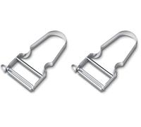 Victorinox Pelapatate STAR, pelapatate a doppio taglio con lama a pendolo, extra affilato, manico in metallo, Swiss Made (Confezione da 2)