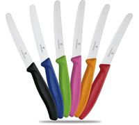 Victorinox serie 1, set 6 coltello tavola colorato, dentato punta tonda qualità