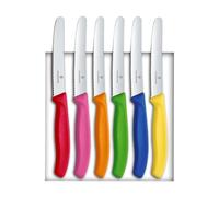 Victorinox serie 2 set 6 coltello tavola colorato, dentato punta tonda qualità e