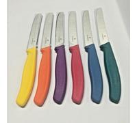 Victorinox Set 6 Colori Coltello da Tavola Punta Tonda Seghettata V-6.7836.6C1
