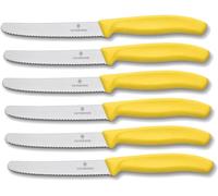 Victorinox set 6 coltelli tavola giallo dentato punta tonda