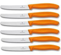Victorinox set 6 coltello da tavola arancio dentato punta tonda qualità extra