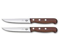 Victorinox Set di Coltelli da Bistecca Wood, 2 Pezzi, Coltelli Ultra Affilati con Filo Dritto, Manico in Acero