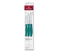 Victorinox Set di coltelli da cucina Swiss Classic, 3 pezzi, Coltello per verdure, pomodori e colazione, Robusto manico in plastica, Acciaio inossidabile, Verde