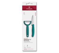 Victorinox Set di coltelli e pelapatate Swiss Classic, 2 pezzi, Lama extra affilata, per frutta e verdura, Acciaio inossidabile, Verde