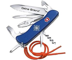 Victorinox Skipper con incisione desiderata sulla lama, regalo per uomini e donne, per compleanno, coltello svizzero personalizzato con 18 funzioni 0.8593.2W