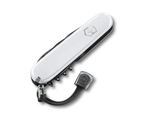 Victorinox Spartan PS - Coltello tascabile con 13 funzioni, lama grande, apriscatole, cavatappi e cordoncino, colore: Bianco