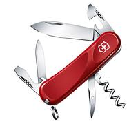 Victorinox Swiss Army Knife Evolution 10 - Multiuso da Campeggio - 13 | Coltellino tascabile con lama, lima per unghie e cavatappi. Ideale per escursionismo e outdoor. 85 mm, Rosso, Prodotto in