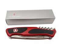 Victorinox Swiss Army Knife Ranger 55 Grip - Coltello Multiuso 12 Funzioni | Ideale per campeggio e intaglio con lama bloccabile grande, seghetto per legno e guance ergonomiche. Prodotto in Svizzera.