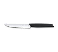 Victorinox - Coltello per bistecca e pizza Swiss Modern 6.9003.12W seghettato 12 cm Nero