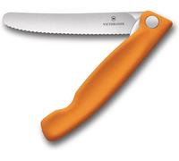 Victorinox swiss classic, coltello arancio pieghevole per verdure, tascabile lama dentata - arancione multimateriale 7613329102893