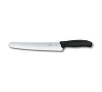Victorinox Swiss Classic, coltello da pane con lama seghettata e punta stondata, in acciaio inox, nero