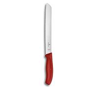Victorinox Swiss Classic, Coltello da Pane con Lama Seghettata da 21 cm in Acciaio Inox, Rosso