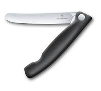 Victorinox Swiss Classic - Coltello Pieghevole per Verdure , Tascabile Lama Dentata, Qualità Made in Swiss - Colore: Nero Grafite