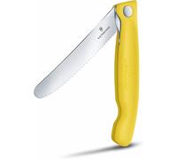 Victorinox swiss classic, coltello giallo pieghevole per verdure, tascabile lama