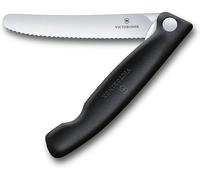 Victorinox Swiss Classic - Coltello Pieghevole per Verdure , Tascabile Lama Dentata, Qualità Made in Swiss - Colore: Smoky Nero
