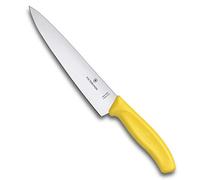 Victorinox Swiss Classic, Coltello professionale per affettare, Lama extra-affilata, Bordo dritto, 19 cm, Manico in plastica, Acciaio inossidabile, Giallo