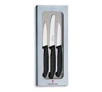 Victorinox Swiss Classic Set 3 coltelli da cucina, coltello da pomodoro, spelucchino e coltello da tavola seghettati, acciaio inox, Swiss Made, confezione regalo nera
