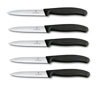 Victorinox Swiss Classic - Set di 5 coltelli per pomodori, 10 cm, colore nero, 10 cm
