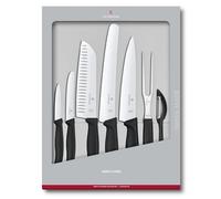 Victorinox Swiss Classic, Set di coltelli da cucina professionali, 7 pezzi, nero