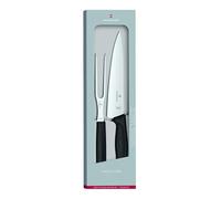 Victorinox Swiss Classic, Set professionale per intaglio, 2 pezzi, Lama extra affilata, Manico robusto in plastica, Swiss Made, nero