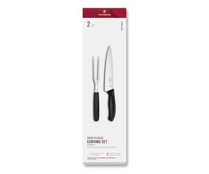 Victorinox Swiss Classic, Set professionale per intaglio, 2 pezzi, Lama extra affilata, Manico robusto in plastica, Swiss Made, nero