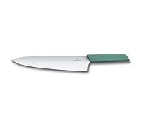 Victorinox Swiss Modern Coltello da intaglio per carne, affilatura diritta, lama in acciaio inossidabile lunga 25 cm, manico ergonomico in plastica, verde