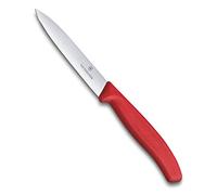 Victorinox SwissClassic CUCHILLO para Verdura, FIBROX Rojo, 10CM, Acciaio Inossidabile, Rosso, Madiano