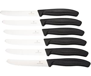 Victorinox SwissClassic Set 6 Coltelli Tavola, Acciaio Inossidabile, Nero