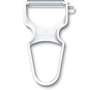 Victorinox Utensili da cucina, Pelapatate professionale, Lama extra affilata, Affilatura diritta, Robusto manico in plastica, Acciaio inossidabile, Bianco