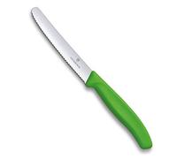 Victorinox Coltello da Tavola Spelucchino Dentato Punta Tonda Qualità Extra Swiss Made - Colore: Verde
