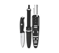 Victorinox Venture Pro a lama fissa Coltello da esterno in acciaio inossidabile - Bow Drill Divot, manico nero resistente, design svizzero, ideale per campeggio e sopravvivenza