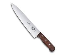 Victorinox, Wood, coltello trinciante professionale, lama extra affilata, taglio dritto, 25 cm, elegante manico in legno, acciaio inossidabile, marrone