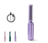 Victoriousact Comb, 2025 New Victoriousact Hairdressing Comb, Unisex Rechargeable Portable 2-In-1 Curling Iron (Purple)