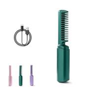 Victoriousact Comb, 2025 New Victoriousact Hairdressing Comb, Unisex Rechargeable Portable 2-In-1 Curling Iron (Green)