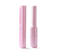 Victoriousact Comb, Latest Hairdressing Comb, Mini Dual Purpose Curling Iron, Rechargeable Mini Hair Straightener, Daily Use,and Different Hair Types (Rosa)