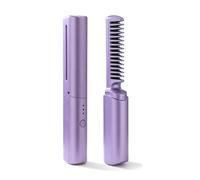 Victoriousact Comb, Latest Hairdressing Comb, Mini Dual Purpose Curling Iron, Rechargeable Mini Hair Straightener, Daily Use,and Different Hair Types (Lila)