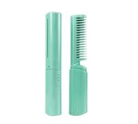 Victoriousact Comb, Latest Hairdressing Comb, Mini Dual Purpose Curling Iron, Rechargeable Mini Hair Straightener, Daily Use,and Different Hair Types (Grün)