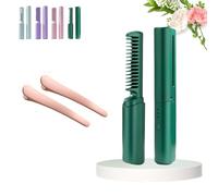 Victoriousact Comb, Victorious Act Comb, Victorious Cat Hairdressing Comb, 3 Speed Adjustment, Mini Dual Purpose Curling Iron,80mm Extended Panel USB Charge Portable Curling Iron (Green)