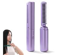 Victoriousact Comb, Victorious Act Comb, Victoriousact - Latest Hairdressing Comb, Victoriouscat Hair Comb, 2 in 1 Straight & Curl Comb, Rechargeable Mini Hair Straightener (Purple)