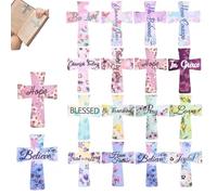 Victoriousact Magnetic Cross Bookmarks, 16PCS Magnetic Cross Bookmarks, Page Clips with Inspiration Sayings, for Bible Study, Readers, Teachers, Students (16PCS)