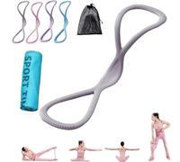 Victoriousact/Novealcrbe/Luminousdo - Fasce di resistenza per esercizi di figura 8, per donne e uomini, yoga a tutto il corpo, per allenarsi, braccio, torace, cinghia espansiva (grigio-15,9 kg)