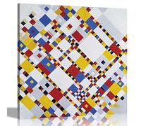 Victory Boogie Woogie by Piet Mondrian - Stampa artistica da parete, con cornice, decorazione per casa, ufficio, 60 x 60 cm