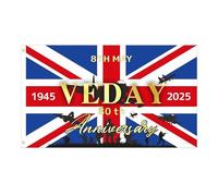 Victory Day 80° Bandiera Decorativa - 2025 Victory Day 80th Flag, 2025 Europe Ve Day Banana | Victory In Europe Day 80th Flag 2025 VE GIORNO 80th Memmemorative Victory Day 80th Decorative Bandiera