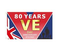 Victory Day 80 ° bandiera decorativa - 80 anni Vittoria, 2025 Victory Day Europe Commemorative Banner, strumento di decorazione di colori vivaci per varie parti, riunioni, celebrazioni e altri f