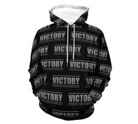 Victory Heart Want to Win - Felpa con cappuccio unisex a maniche lunghe con tasca, Stile:, 5XL