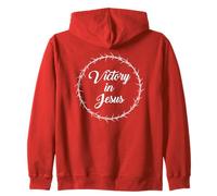 Victory in Jesus - Passover Easter Crown Thorns Praise Red Felpa con Cappuccio